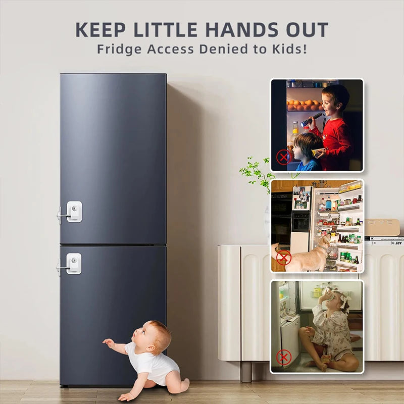 Safety lock Door and window,Fridge Lock,Traceless Adhesive No Drilling,Child Safety Cabinet Locks,for Fridge,Cabinet Locks, Draw