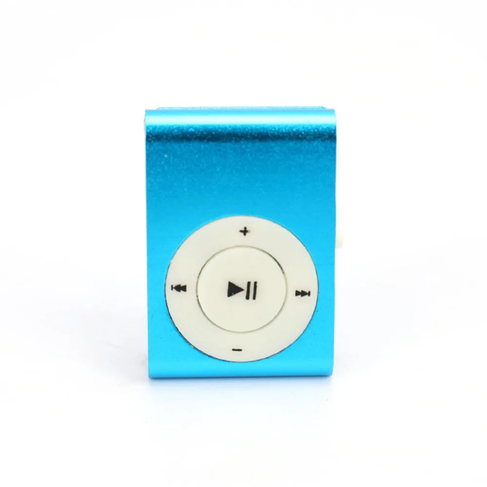 مشغل MP3 صغير جديد محمول يعمل بمنفذ USB، بتصميم أنيق ومشبك ملون، يدعم بطاقات الذاكرة الخارجية (TF).
