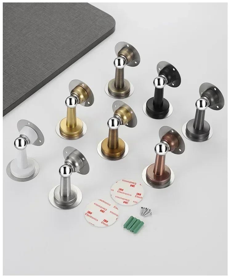1PCS Stainless Steel Door Stopper Bathroom Magnetic Door Stop Heavy Duty Floor Wall Mount Wind-Proof Door Holder Hardware 2025