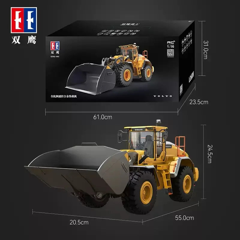 Toy Car 1/16 RC Full Metal Loader Excavator Electric Remote Control Alloy Rc Car Excavator Engineering Model Cars Boy Kids Toys