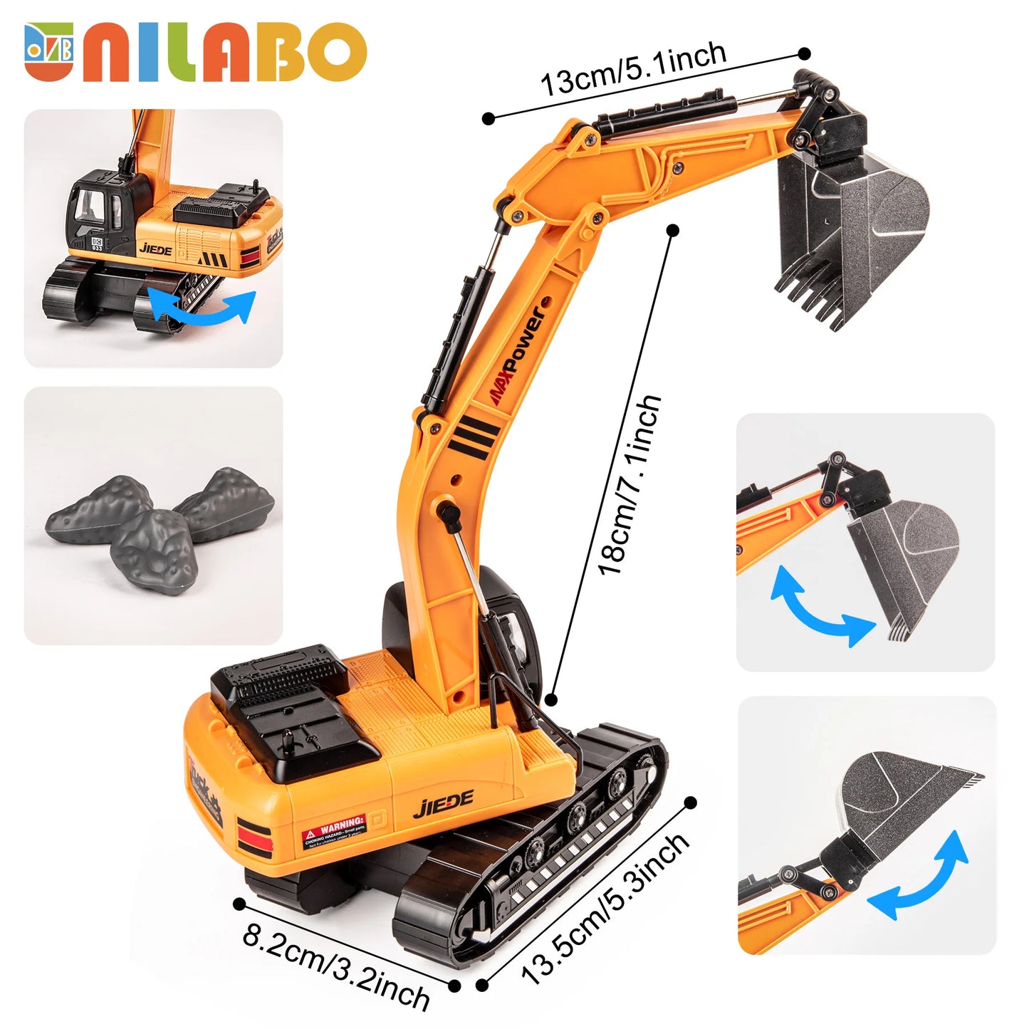 Alloy Construction Vehicles Toy Set for Ages 3-8-STEM Toys with Container Truck/Tower Crane/Excavator, Perfect Birthday Gift