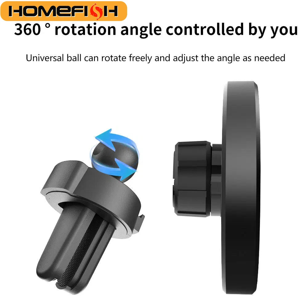 HOMEFISH Magnetic Car Wireless Charger Stand Mobile Phone Chargers Holder For Phone Pad  Watch Earphones Fast Charging Station