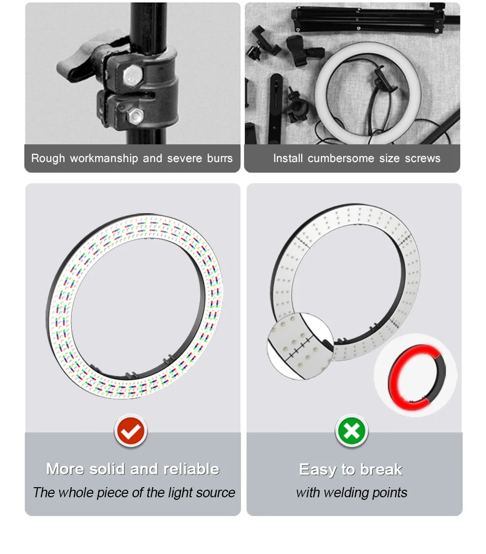 26CM Photography Lighting Phone Ringlight Tripod Stand Photo Led Selfie Remote Fill Ring Light Lamp Video Youtube Live COOK