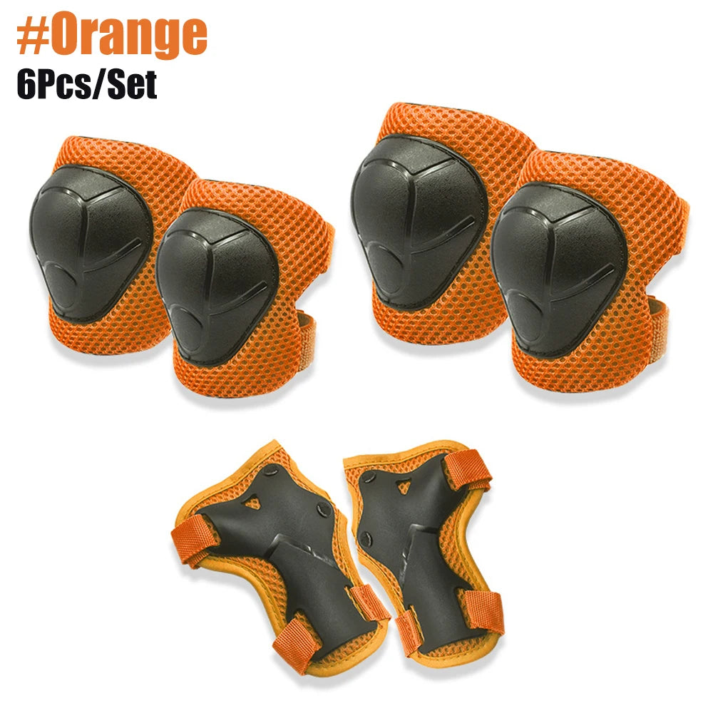 6PCS Kids Protective Gear Set Knee Pads for  3-14 Years Toddler Knee & Elbow Pads with Wrist Guards 3 in 1 for Skating Cycling