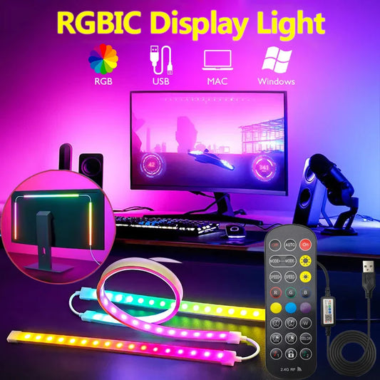 Smart Gaming LED Strip Lights 24-34 Inch Computer Screen Backlight USB PC LED Backlight for Gaming Room Atmosphere Decoration