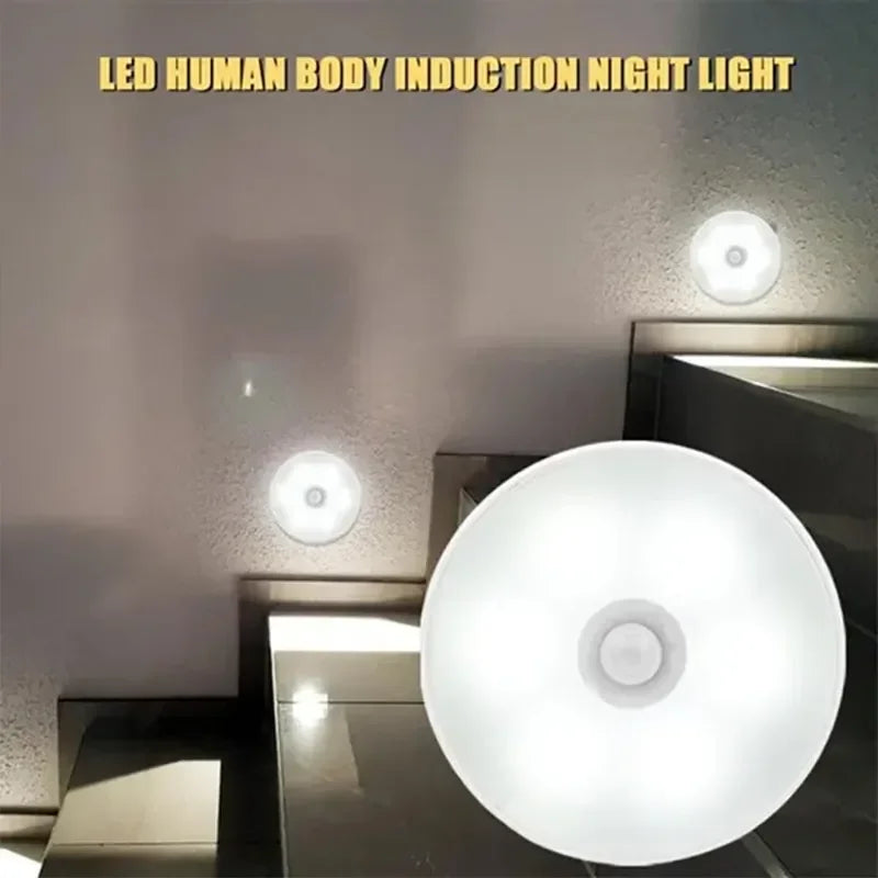 LED Motion Sensor Night Light USB Rechargeable Night Lamp For Kitchen Cabinet Wardrobe Lamp Staircase Wireless LED Closet Light