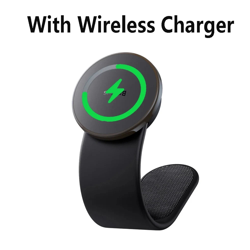 Baseus Magnetic Car Phone Holder 15W Wireless Charger Bendable Car Phone Mount for iPhone 12-17 Stand Dashboard Center Console