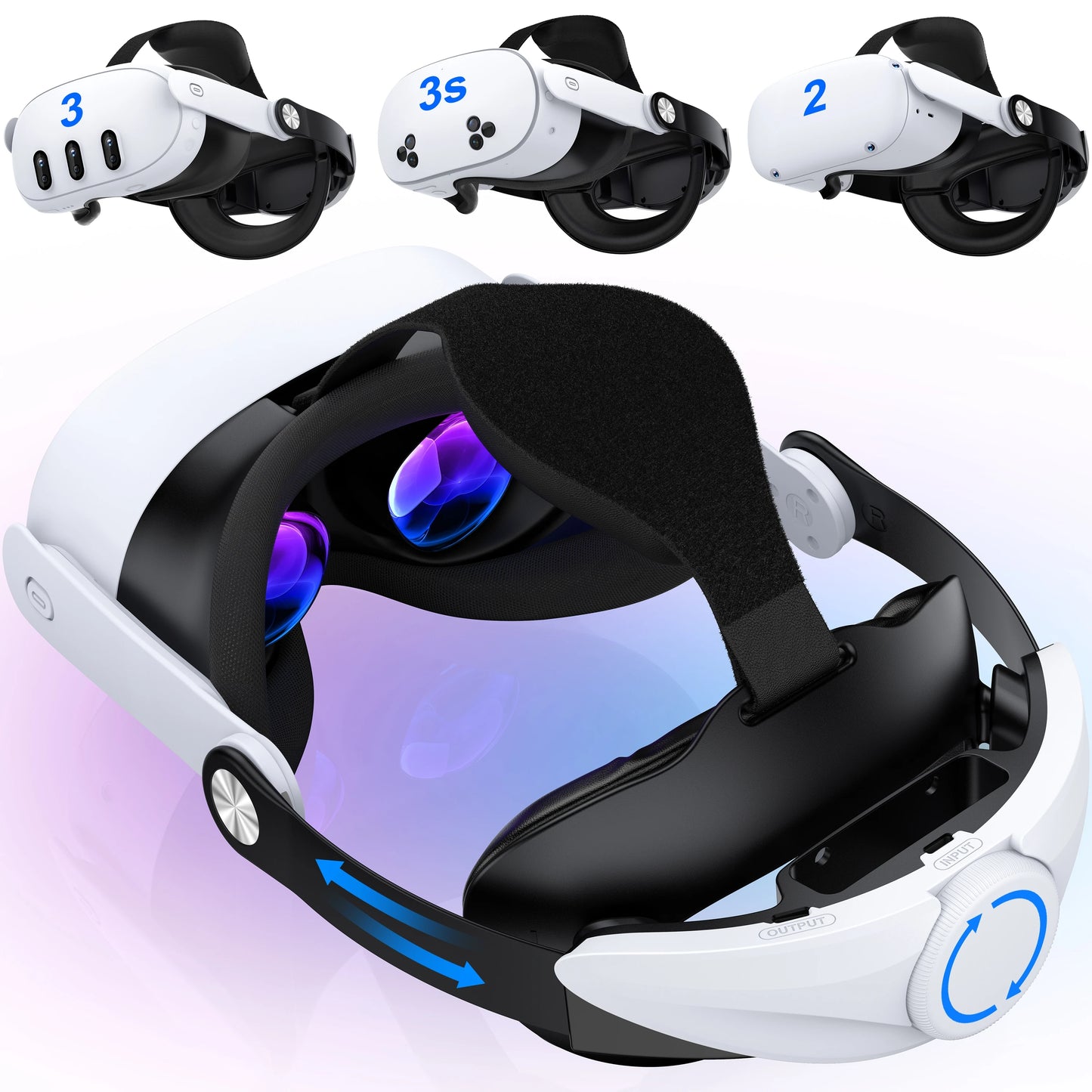 BEBONCOOL Adjustable Head Strap for Meta Quest 3S/Quest 3/Quest 2 Headstrap for VR Headset Accessories Enhanced Support