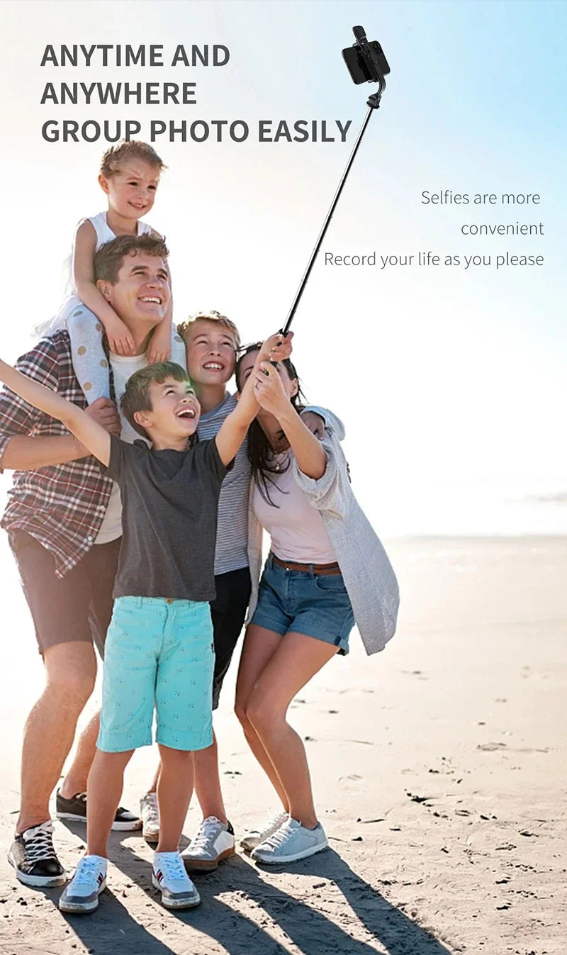 New Selfie Stick 1045mm Wireless Bluetooth Remote Shutter LED Fill Light Extended Stable tripod for Android IOS Cellphone
