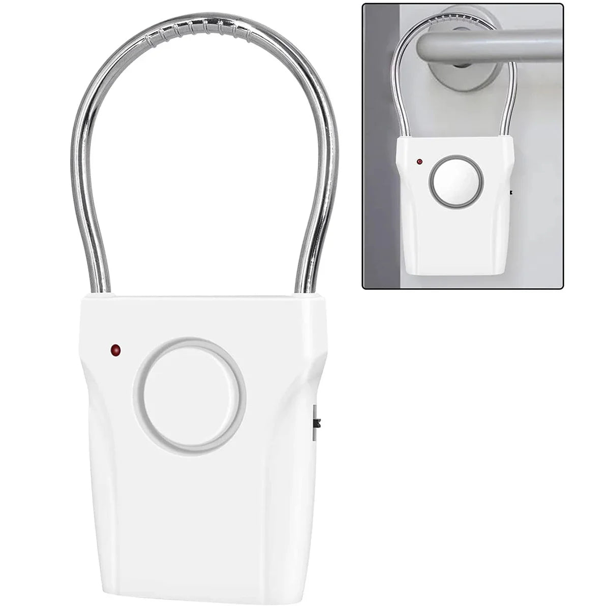 Door Handle Alarm 110dB Door Security Alarm with Adjustable Settings Alarm Equipment Battery Operated for Travel Hotel Security