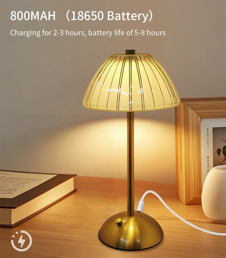 USB Rechargeable LED Table Lamp Touch Sensor Desktop Night Light For Bar Hotel Restaurant Bedroom Atmosphere Room Decor Lighting