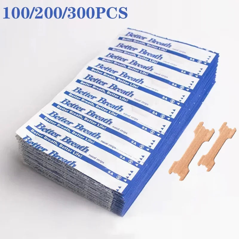 10/100/200pcs Anti Snoring Stickers Breathing Nasal Strips Physical Airway Expansion for Improved Nose Vent Comfort Sleep Aid