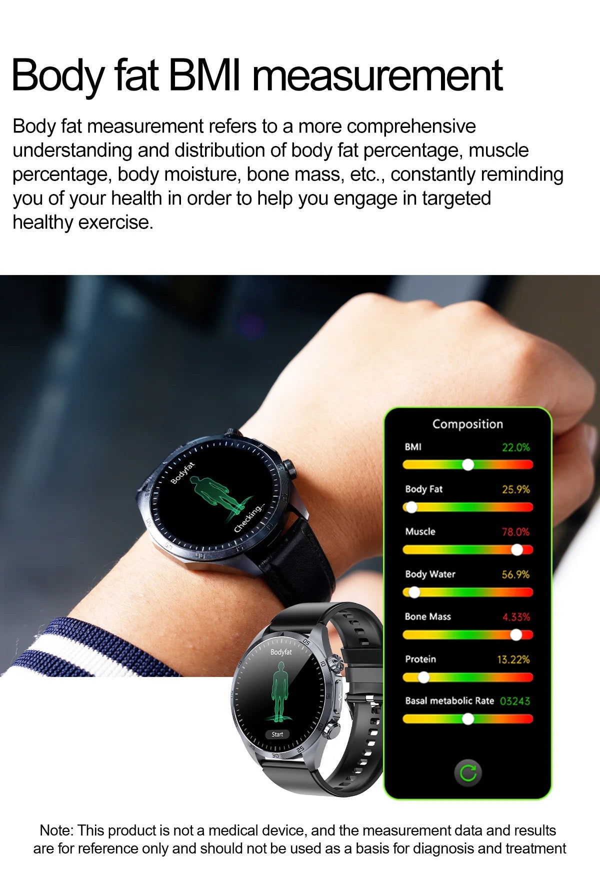 2025 Laser Pulse Uric Acid Blood Fat Nursing Smart Watch Men Body Fat Blood pressure ECG+PPG Sleep aid Treatment Health Watch