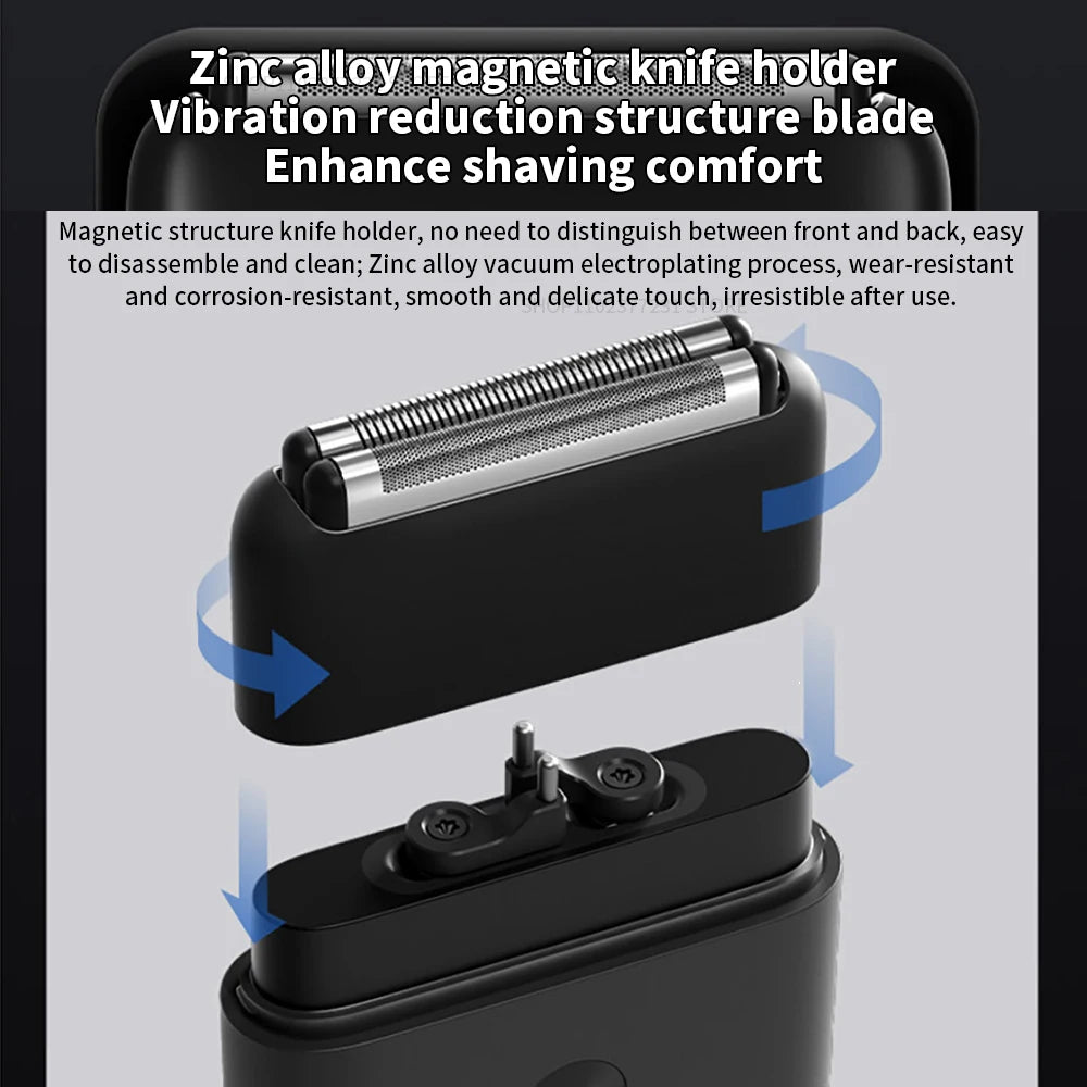 Xiaomi Mijia Electric Shaver Dual Cutter Blade Reciprocating High-Speed Motor Magnetic Suction IPX7 Waterproof Portable Razor