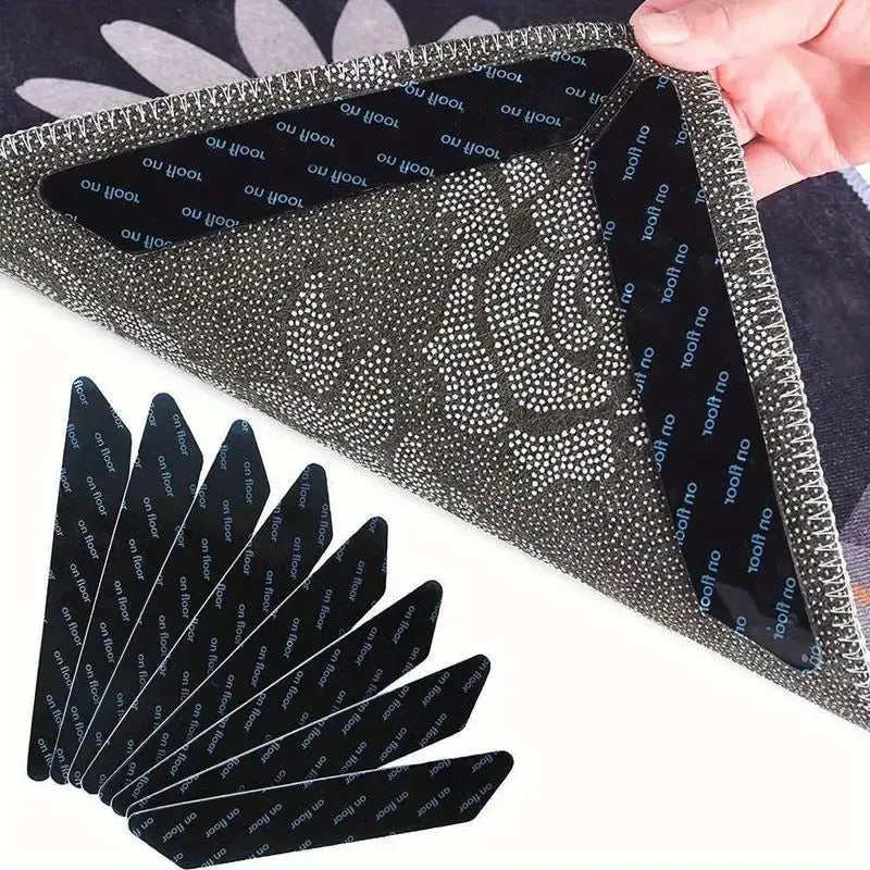 Wholesale Triangle Washable Reusable Rug Gripper Anti-skid Rubber Mat Non Slip Patch Tape for Tile Floors Carpets Corners Pad