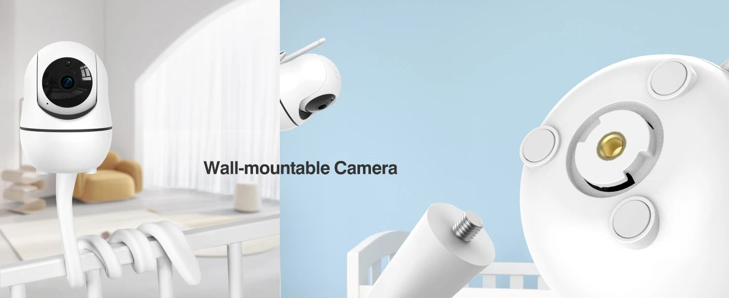 Babystar 7" Video Baby Monitor, 1080P HD Display, IPS,Support 2 HDCams, 24Hour Battery Life, 1000ft Range, Split mode ,Babyphone