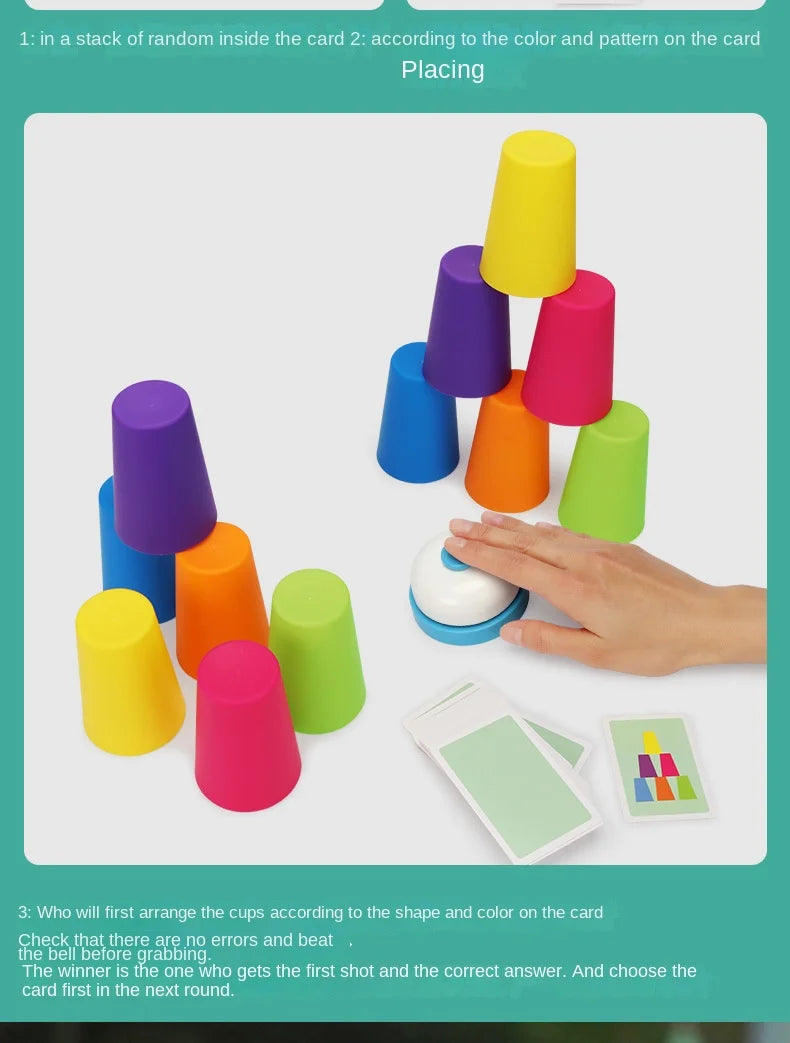 Kids Speed Training Toys Stack Cup Battle Table Game Indoor Family Party Game Toys Color Cognition Logic Training Classic Game