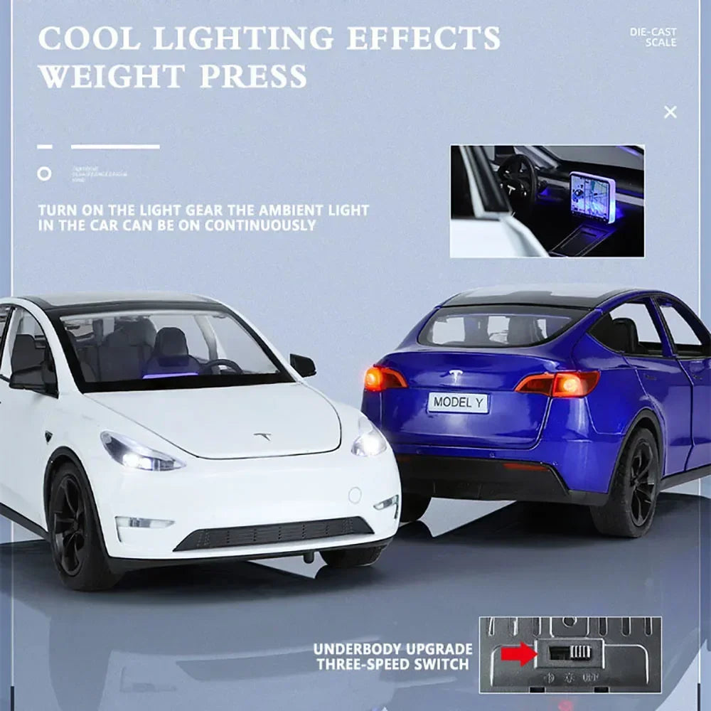 Metal Cars Toys Scale 1/24 Y Diecast Alloy Car For Boys Children Kids Toy Vehicles Sound And Light Pull Back