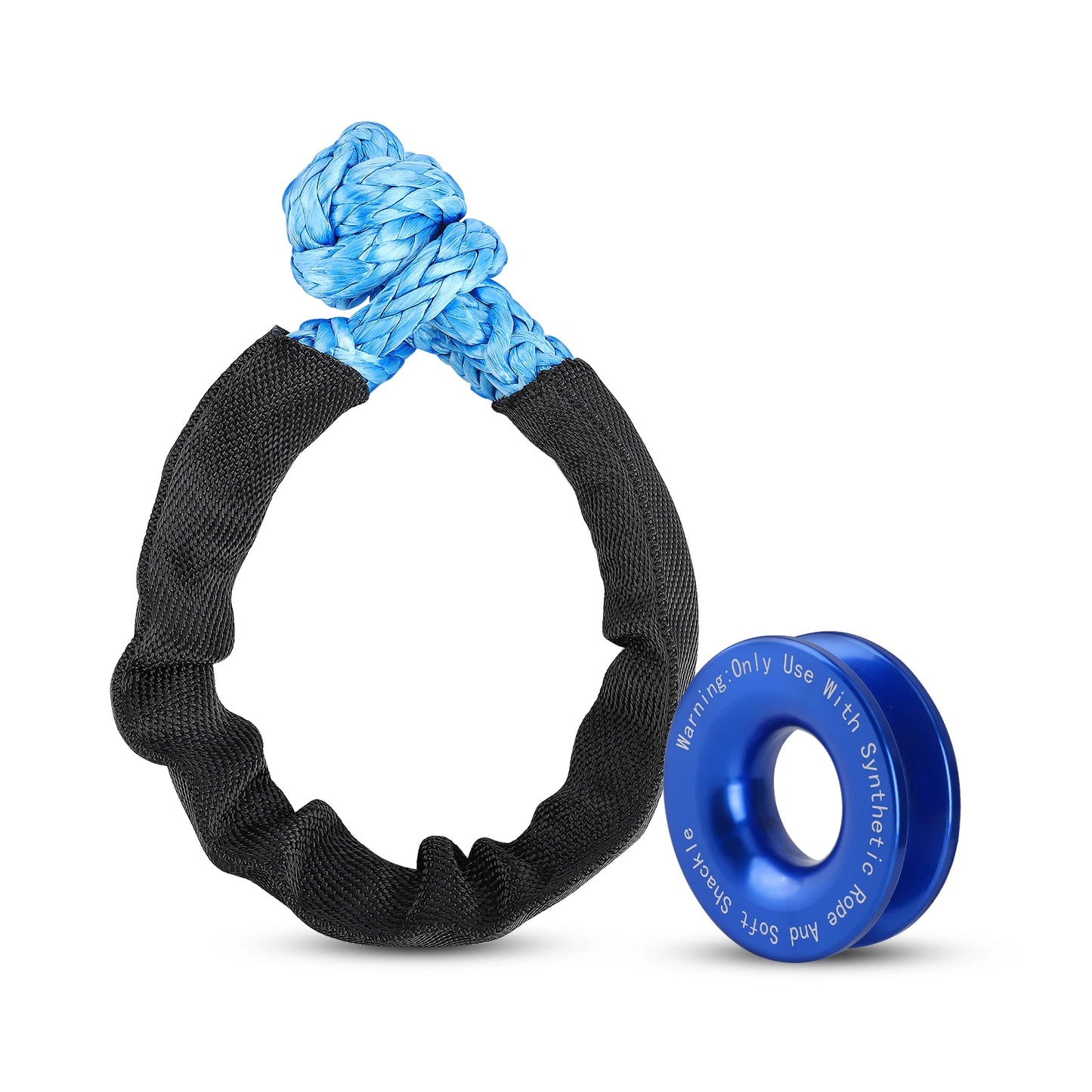 41000lbs Soft Shackle Synthetic Rope Heavy Duty Offroad 4X4 Tow Shackle Strap with Protective Sleeve for Jeep Truck SUV