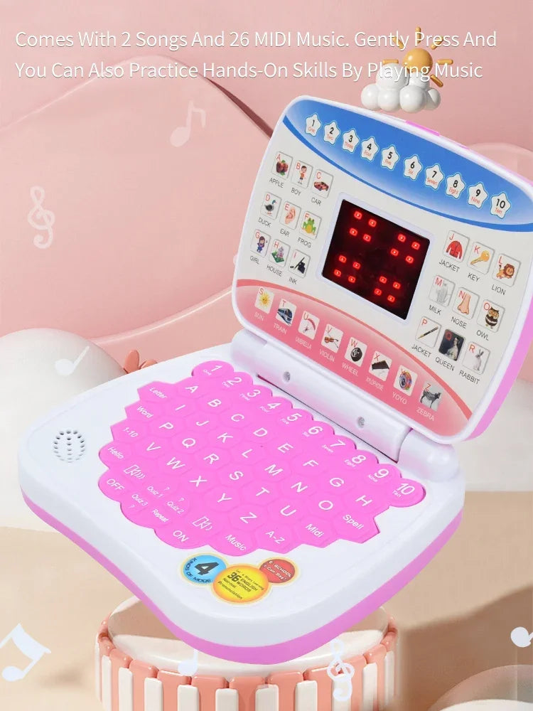 Kids Educational Learning Laptop Toy – Bilingual Electronic Computer for Toddlers, STEM Early Preschool Learning Machine Gift