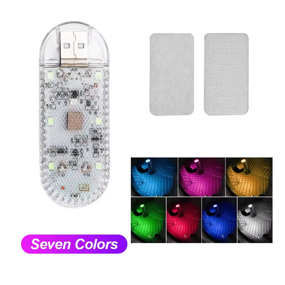 مصباح سقف سيارة واحد يعمل باللمس، مزود بمنفذ USB، إضاءة داخلية LED، مصباح قراءة، ديكورات سيارات، إضاءة سقف داخلية