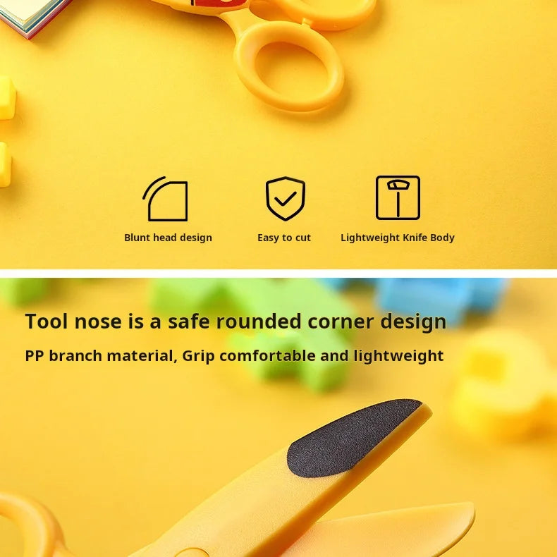 Kids Safe Scissors, Preschool Training Plastic Scissors with Cute Animal Design, Child-Friendly Craft DIY Tool for Art Home Use