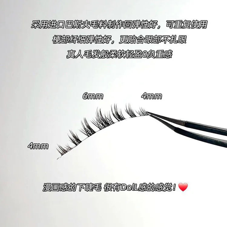 ICYCHEER Makeup Bottom Eyelashes Kit 5 Pairs 3D Natural Looking Under Eye Lashes Extension Lower Eyelash Cosplay