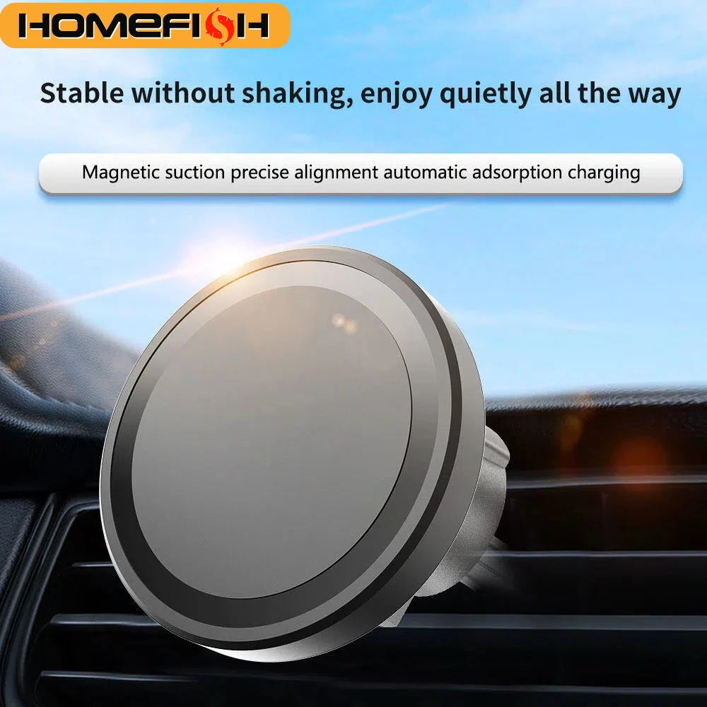 HOMEFISH Magnetic Car Wireless Charger Stand Mobile Phone Chargers Holder For Phone Pad  Watch Earphones Fast Charging Station