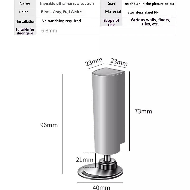 Door Top No Drilling Adjustable Suction Anti-collision Stopper Bedroom Door Strong Magnetic Household Door Collision