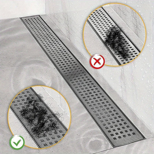 Shower Drain Hair Catcher Self-Adhesive,Disposable Mesh Sink Strainer Filter for Bathroom Floors Cutable,Waterproof,Mildew