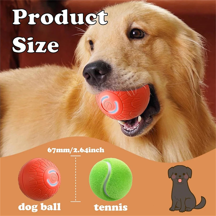 Smart Dog Toys Ball Electronic Interactive Cat Toy Pet Jump and Rolling Ball USB Automatic Moving Bouncing for Large Medium Dogs