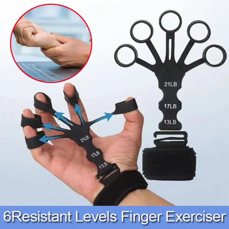 Adjustable non-slip finger trainer, 5-finger opening design portable grip strengthener, dedicated for basketball training