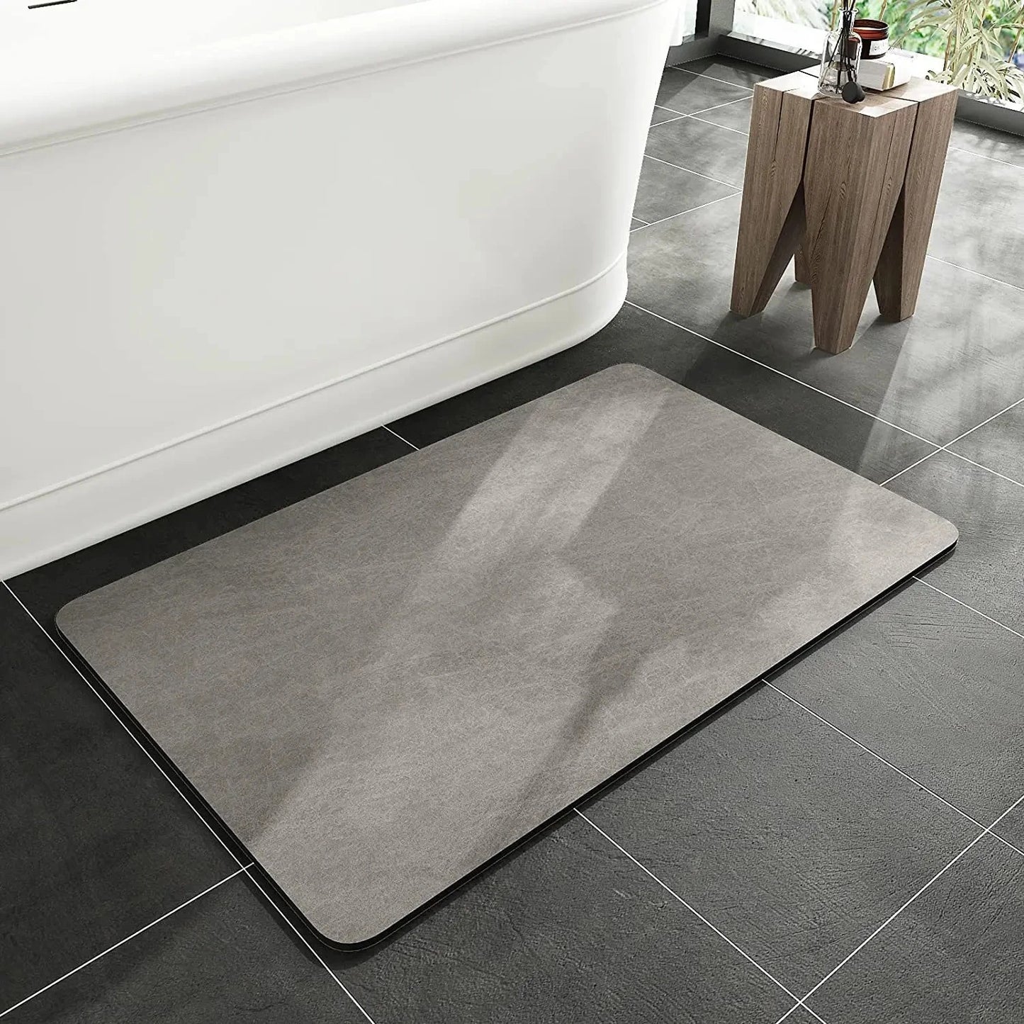 Non-Slip Bath Mat Diatomite Mat with Rubber Padding Soft Super Absorbent Bathroom Rug Foot Mat for Hallway Shower Toilet Mats