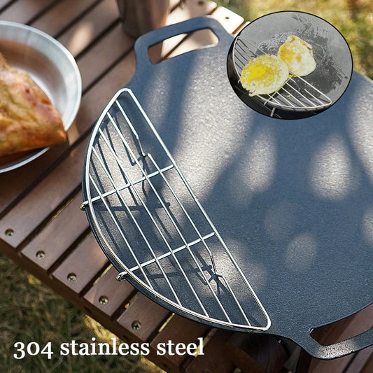 Portable BBQ Stainless Steel Grill Grate Grid Baking Griddle Anti-scorch Grilling Mesh Steaming Rack for Outdoor Camping Tools