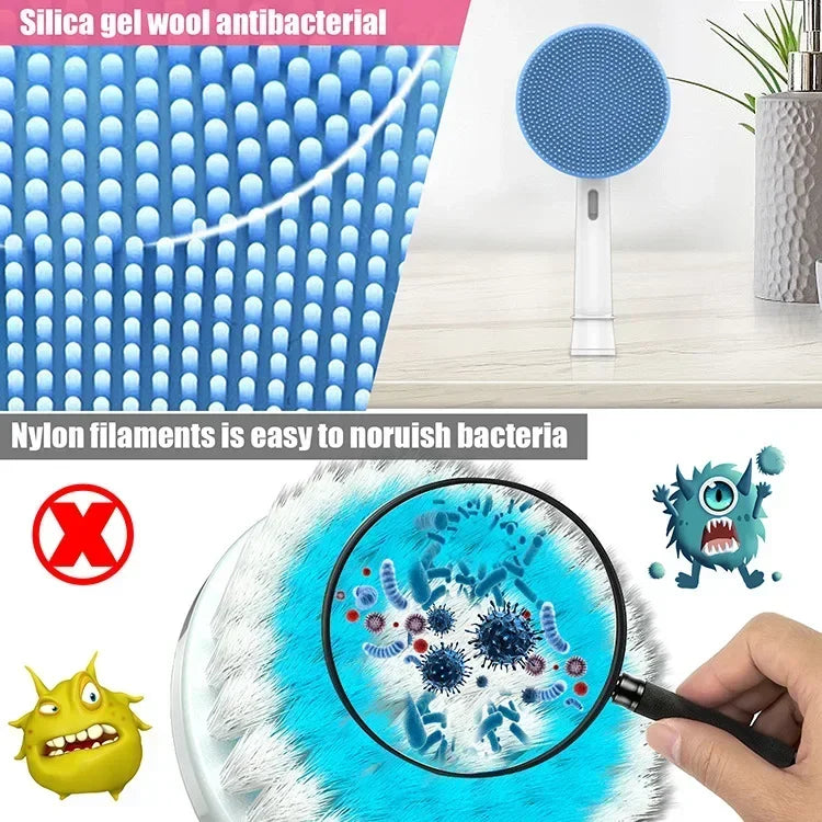 Facial Brush Head For Braun Oral b Vitality Triumph D12 D16 D20 D34 Electric Toothbrush Head Silicone Facial Cleansing Brush