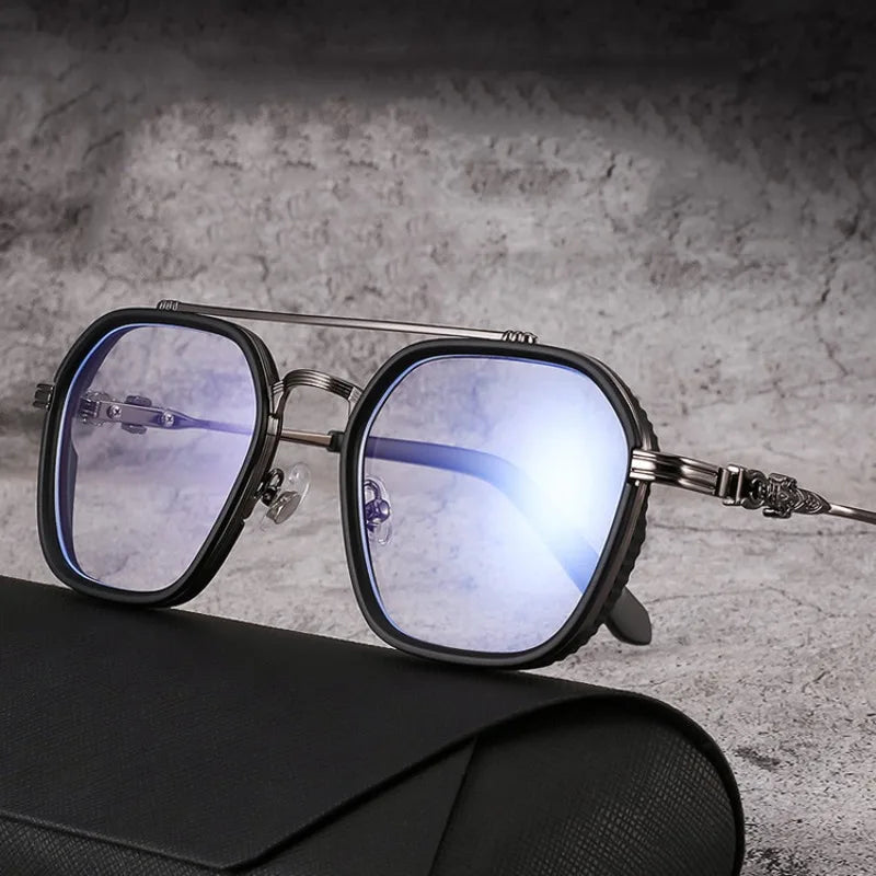 1PCs Blue Light Blocking Glasses Fashion Men Optical Clear Glasses Black Square Frame Anti Blue Light Eyeglasses Eyewear Lentes