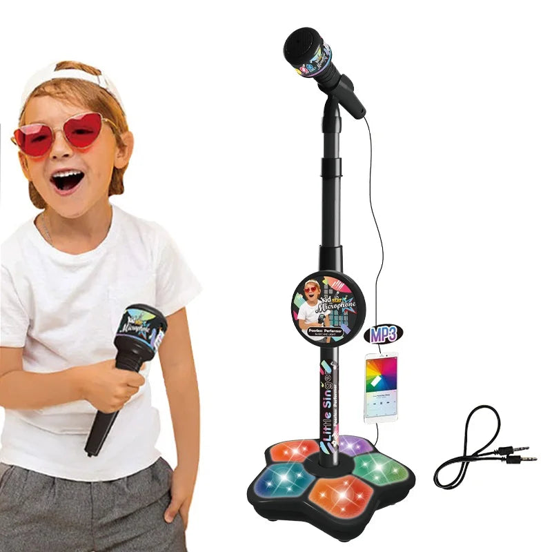 Kids Microphone  With Stand Karaoke Song Music Instrument Toys Brain-Training Educational Toy Birthday Gift For Girl Boy