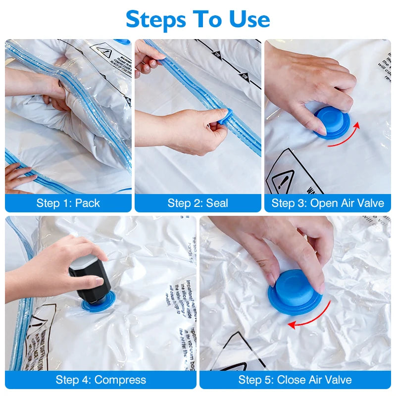 Travel Vacuum Storage Bags with Cordless Electric Pump 8-18Pc Space Saver Bag for Clothes Comforter Blanket Compressed Organizer
