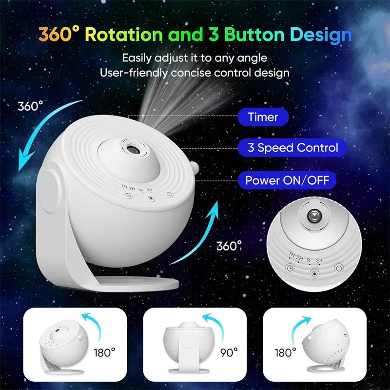 LED Space Galaxy Galaxy Projector, 13 in 1 Star Projector Galaxy Light, Ceiling Night Light Milky Way Mood Lighting with Timer