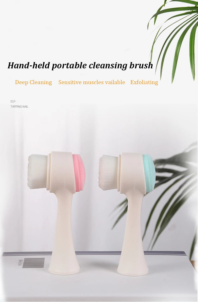1/2pcs 2-In-1 Facial Silicone Cleansing Brush Facial Soft Silicone Brushes Care Massage Brush Portable Face Deep Cleansing Brush