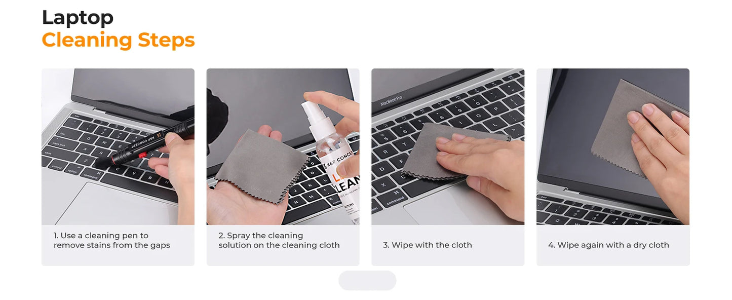K&F Concept Camera Lens Cleaning Kit with Camera Blower Glasses Wipes Cloth Cleaning Liquid Cleaning Pen for Camera Lens Phone