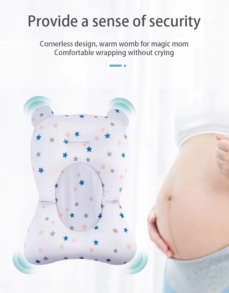 PANGDUBE Baby Bathtub Pad Newborn Bath Support Cushion Adjustable Reclining Shower Seat Bathtub Float for Infants 0-12 Months