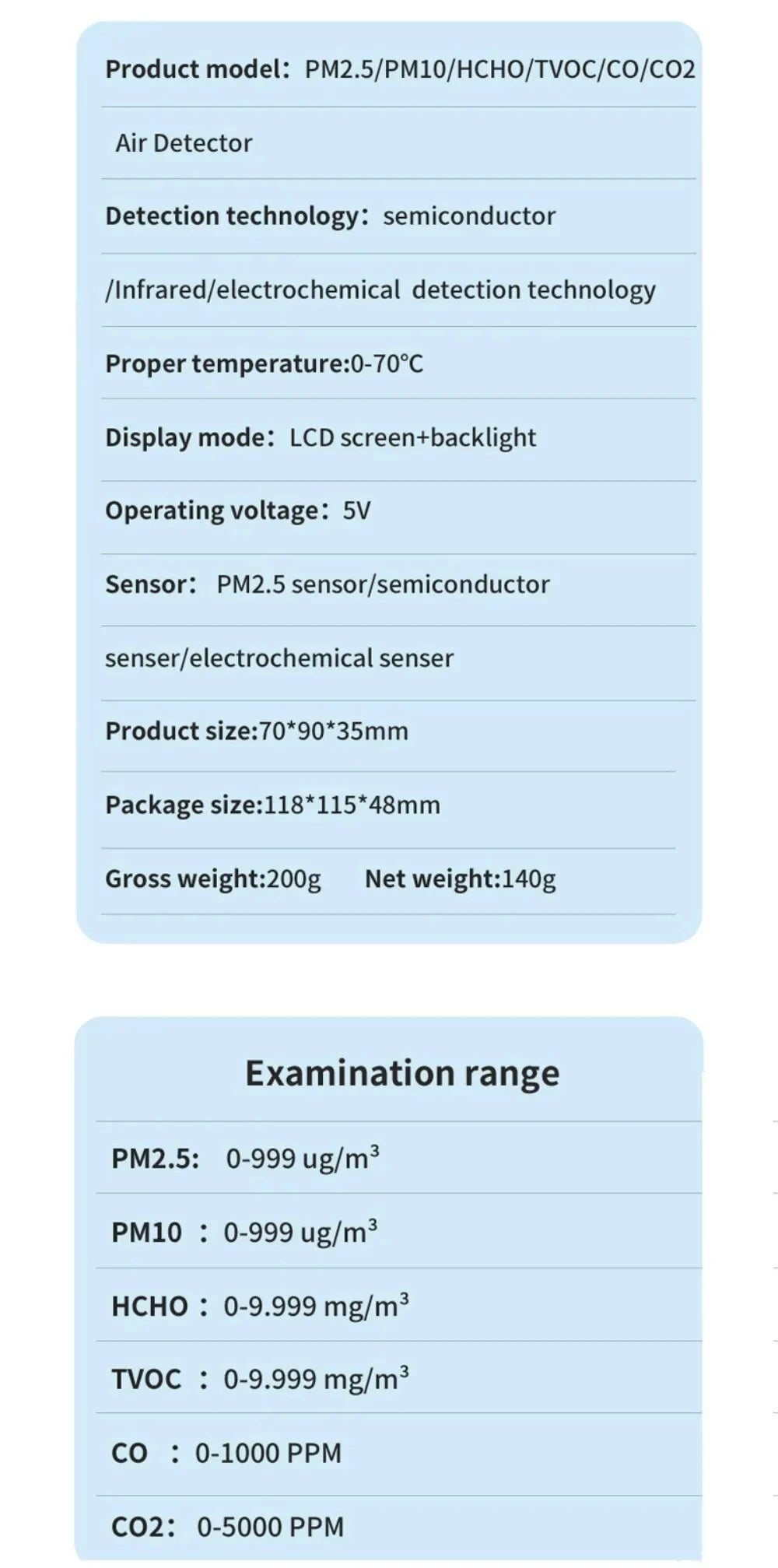 6 In 1 Air Quality Monitor Multifunctional Automatic Display Indoor Office Wall Hanging Screen Display Air Detector Household