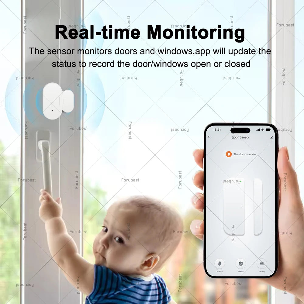 Smart ZigBee Door Window Sensor With Luminance/Vibration Detection Smart Home Door Detector Open / Closed Alarm For Alexa Z2mqtt