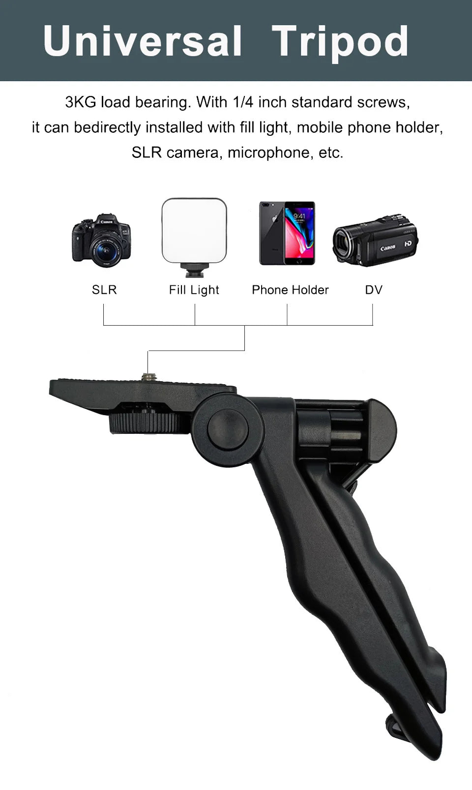 Phone Holder Portable Tripod Foldable Desktop Mobile Phone Stand Rotatable Selfie Holding Live Video Camera Stabilizer Bracke