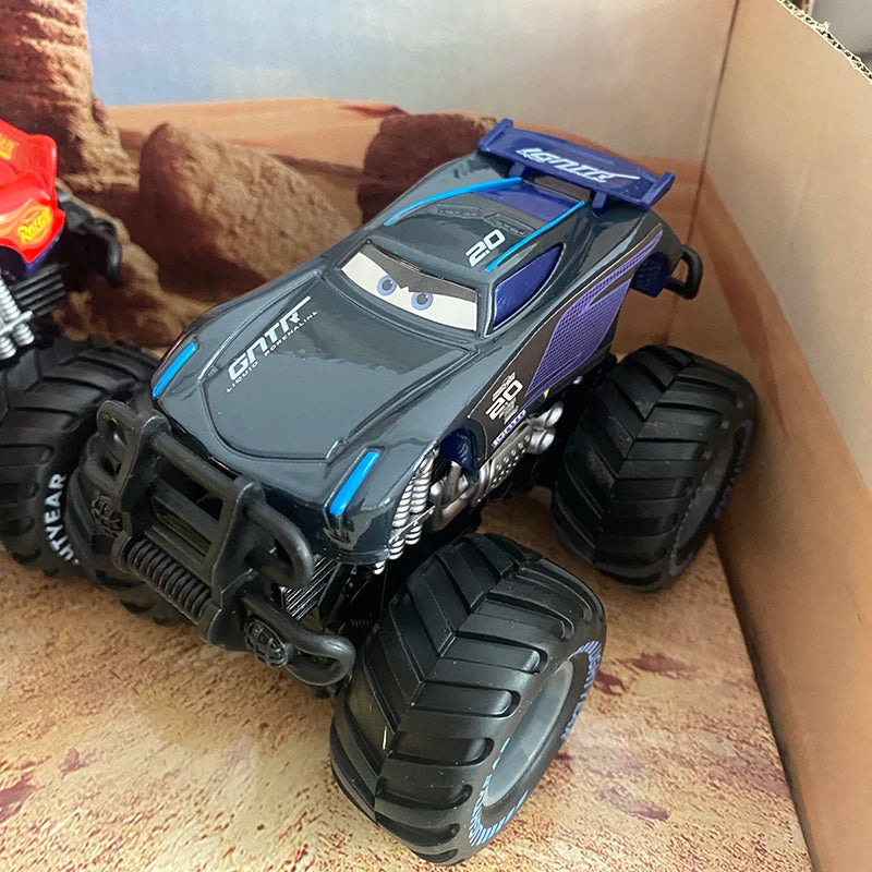 Pixar Cars 2 3 Wrestler Mater And Lightning Mcqueen Racing Series Metal Alloy Vehicle Toys For Kids High Legged Collectible Gift