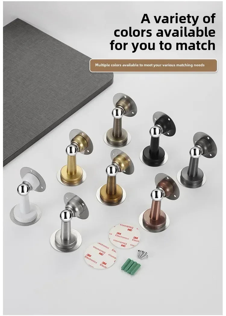 1PCS Stainless Steel Door Stopper Bathroom Magnetic Door Stop Heavy Duty Floor Wall Mount Wind-Proof Door Holder Hardware 2025
