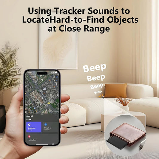 Thin Wallet Tracker Card Smart Tag Work with Find My (iOS Only) Bluetooth Search Air Tracker Tag Locator Wallet Finder Card