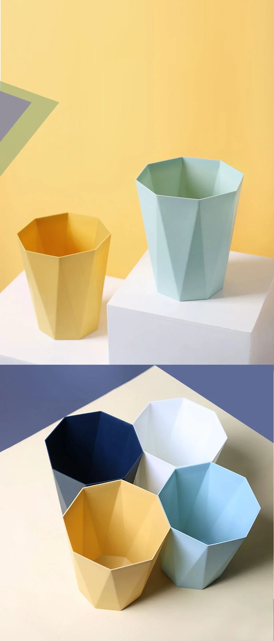 Household Trash Can Open Trash Basket Large-capacity Plastic Basket Toilet Paper Basket for Bathroom Bedroom Kitchen Office