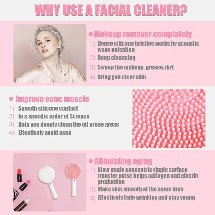 Facial Brush Head For Braun Oral b Vitality Triumph D12 D16 D20 D34 Electric Toothbrush Head Silicone Facial Cleansing Brush